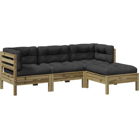 Maison Exclusive - Set Divani da Giardino 4pz con Cuscini Legno Impregnato di Pino