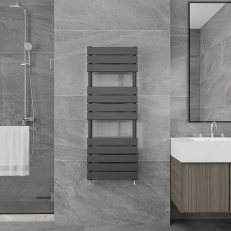 1200x450mm Designer Flat Panel Heated Towel Rail Radiator Bathroom Warmer Heating Anthracite