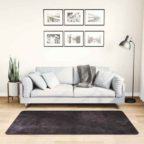 Teppich Waschbar 80x150 cm Anthrazit