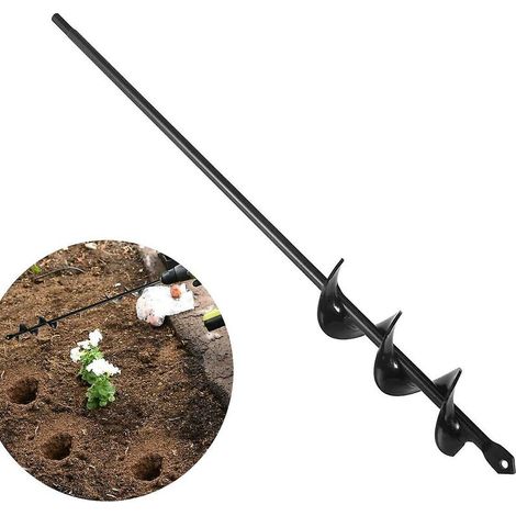 Mèche Jardin Tarière Ø4x45cm, Outil de Plantation Pratique pour Planter des Semis de Bulbes de Literie, Foret de Jardin en Spirale pour Perceuse à Main et Perceuse électrique (1/5)