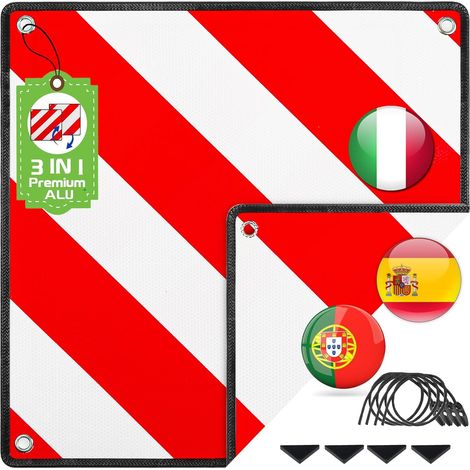 1 panneau d'avertissement 2 en 1 pour l'Italie, l'Espagne et le Portugal - 50 x 50 cm (1/5)