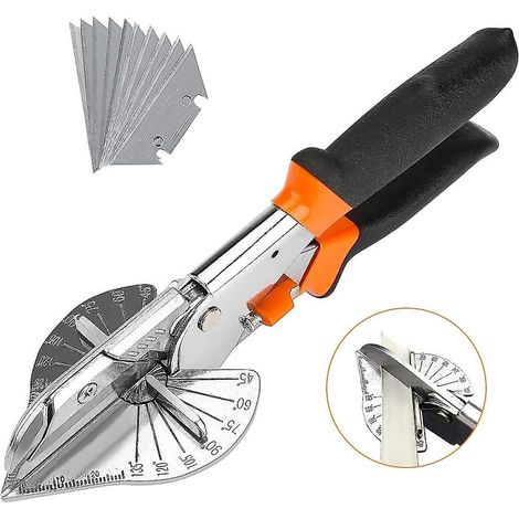Cisaille à onglets multi-angles, cisailles à goulottes multifonctions, outil manuel pour coupe de goulottes de 45° à 135° (1/5)