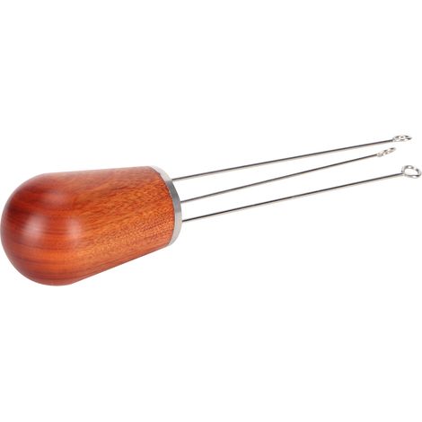 Nadelspender aus Edelstahl für Kaffeepulver, Abstreifer mit Holzgriff (1/5)