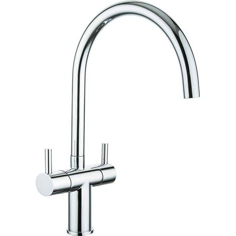 Nuie Velour Kitchen Sink Mixer Tap Dual Lever Handle - Chrome (1/2)
