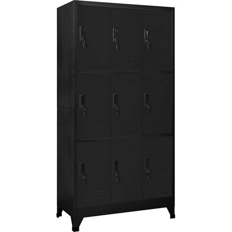 Taquilla de acero negro 90x45x180 cm vidaXL (1/5)