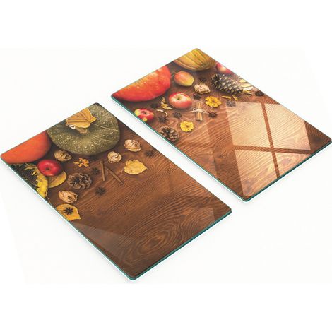 Tablas de cortar decorativas de vidrio templado para calabazas y manzanas, 2 x 30 x 52 cm. (1/5)