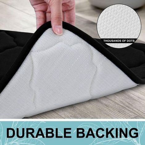 Tapis De Bain - Mousse A Memoire De Forme - Antiderapant Absorbant - 40 X 60 Cm - Noir (1/5)