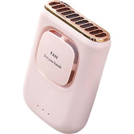 Ventilateur portable Mini-2000 mAh Batterie-3 vitesses–Charge rapide USB-C-Avec tige support-Pour sport, voyage et quotidien– Rose (1/4)