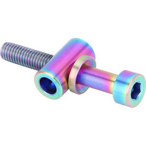 M5x30/35/40mm Titanlegierung Fahrradsattelstützenschraube mit Rundkopf (Regenbogen M5x35) (1/5)