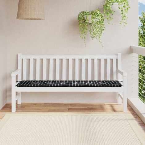 Coussin de banc Carreaux Noirs 150 x 50 x 3 cm Tissu Oxford (1/4)