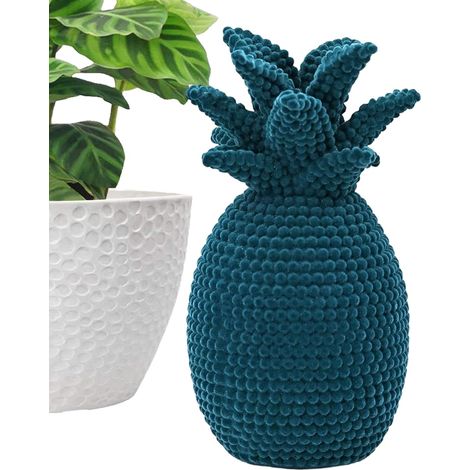 Figurines en Forme d'Ananas Pièce Maîtresse de Table Veloutée 24 cm Sculpture Artistique pour Étagère Cabinet Cheminée Lieu De Travail Fête des Vacances (1/5)