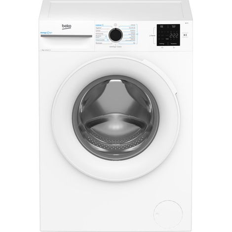 Beko b300 BMW9147EW: Lavatrice 9kg, classe A-10%, 1400giri, linea estetica NX, motore inverter, Display Touch, colore Bianco, oblò Bianco, tecnologia EnergySpin, funzione a vapore