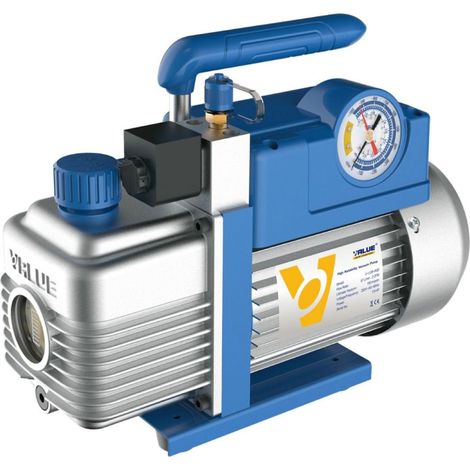 POMPA VUOTO DOPPIO STADIO CON ELETTROVALVOLA E VACUOMETRO MODELLO V-I - MOD.V-I240-R32. PORTATA 100L/MIN - DIM.318X124X237 MM  - GER