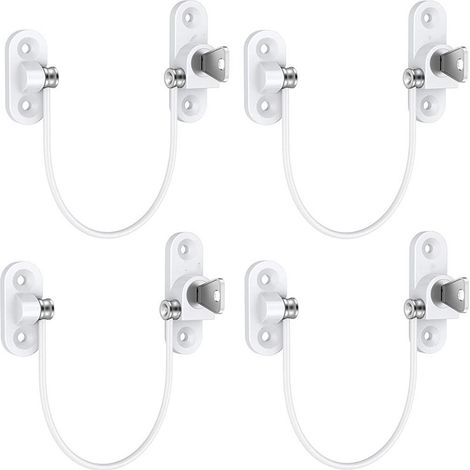 Entrebâilleur de Sécurité Fenêtre Bébé à Clé – Câbles Verrouillables en Métal Amélioré 4pcs (1/5)