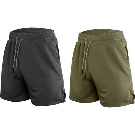 2 shorts de bain homme, séchage rapide, poches latérales et arrière, coupe droite, épaisseur fine, pour sport et loisirs (1/5)
