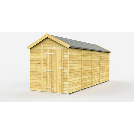 7 x 17 Feet Apex Shed - Single Door Without Windows - Wood - L503 x W214 x H217 cm