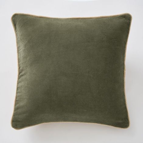 1 pièce Coussin déhoussable, velours de coton César, thym, 45 x 45 cm, pour canapé lit fauteuil intérieur