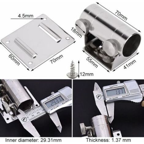 Lot de 2 supports de parasol réglables en acier inoxydable, support de parasol de balcon, support de parasol, support de parasol de pêche avec plaque de montage et vis