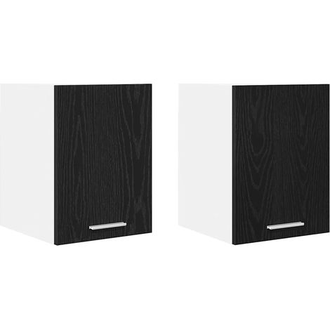 Set di 2 pensili moderni design contemporaneo 30 x 31 x 40 cm ampio spazio di archiviazione in legno multistrato nero 020053164