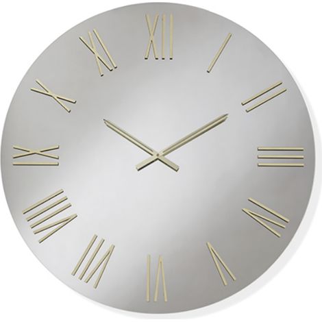 Orologio da parete rotondo D60 cm in cristallo Chiaro e numeri Oro - SEAN