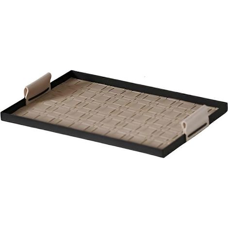 Plateau de rangement tissé en fer, plateau de rangement de bureau pour bijoux, plateau pour cosmétiques et clés, plateau décoratif en métal, plateau rectangulaire (1/5)
