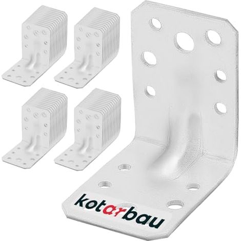 KOTARBAU® 50 Pièces Équerre De Fixation - Acier Galvanisé - 65 x 65 x 45 mm - Argent - Renfort D'Angle Métal - Équerre de Fixation Renforcée - 90 Degrés (1/5)