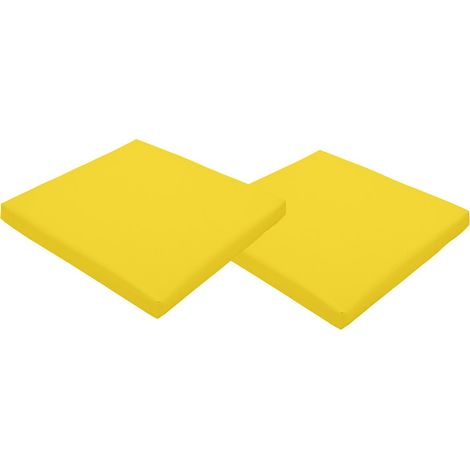 Gardenista - Coussins de Chaise de Jardin, Coussin de Siège de Chaise de Patio Résistant à l'eau 50x44x5cm Coussin de Siège Intérieur et Extérieur avec Attaches Sécurisées - Jaune (2pk) (1/5)
