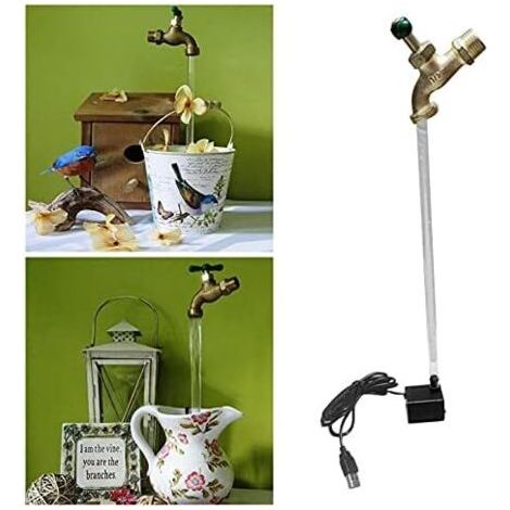 Invisible Coulant Arrosoir Fontaine Yard Art Décoration Flottant Robinet Fontaine Magique Suspendu Robinet Ornements De Bureau pour La Maison Jardin Cour Décor (Un verte) (1/5)