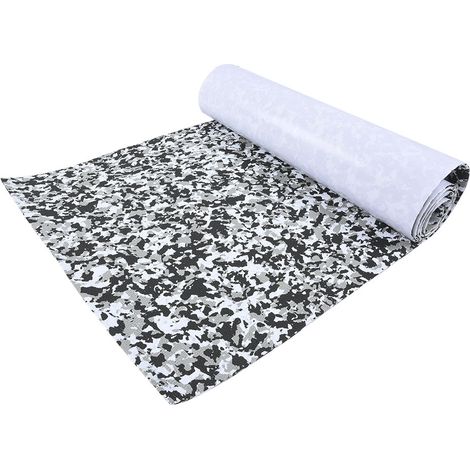 Tapis de pont antidérapant en EVA camouflage teck pour planche de surf, bateau ou yacht (noir et blanc) (1/5)