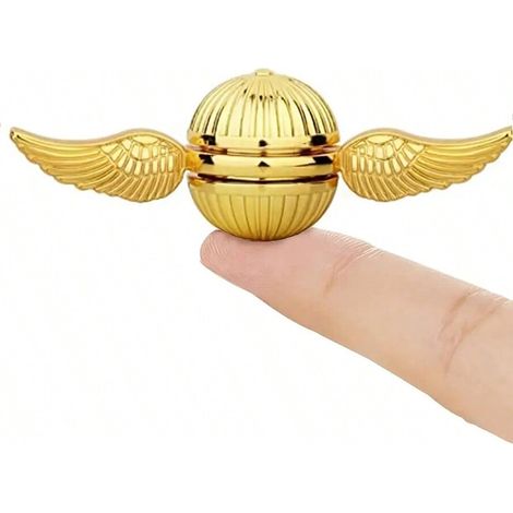 Jouet Harry Golden Snitch magique : toupie à doigts aux ailes d'ange, anti-stress et améliorant la concentration. Jouet en acier inoxydable incassable, cadeau d'anniversaire (1/4)