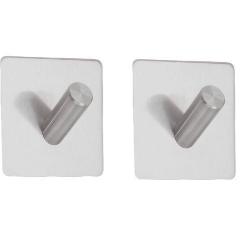 TAISHENGDA-Lot de 2 Crochets Muraux Adhésifs en Acier Inoxydable Sans Perçage – Crochet Autocollant Puissant Étanche pour Cuisine Salle de Bain Porte (1/5)