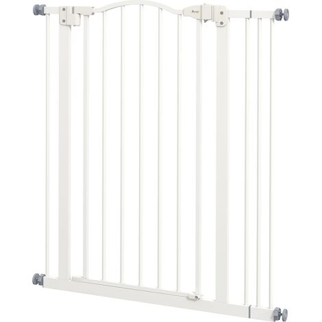 Metal Pet Safety Gate Dog Gate Folding Fence 7487cm, White (1/5)