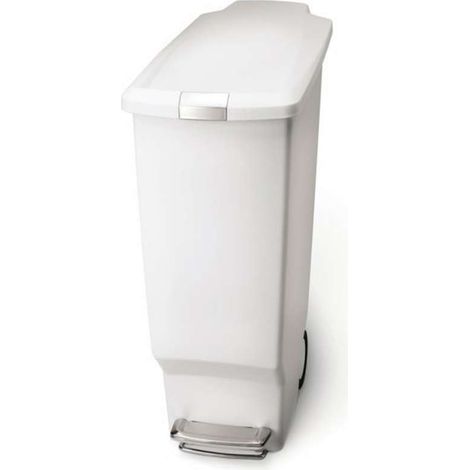 Simplehuman Poubelles - Poubelle Slim 40 l, blanc CW1362 (1/5)