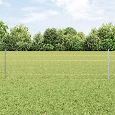 Clôture Euro avec poteau 50 x 0,6 m Acier galvanisé Argenté vidaXL