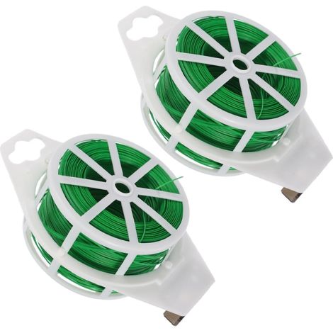 Fil de Jardin Flexible Vert, 2 Rouleaux de 200m, PVC Fer Fixation des Plantes Grimpantes, Usage Pratique, Accessoire de Jardinage Domestique (1/5)