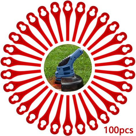 100 Stück Ersatz-Kunststoffklingen für Florabest LIDL Rasentrimmer FRTA 20 A1, FAT 18B3, FRT18A.-INHHUB (1/5)