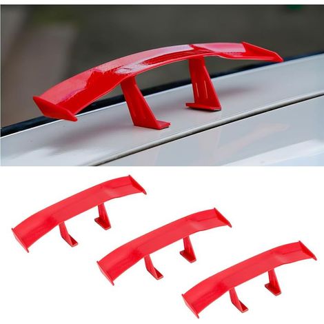 Lot de 3 mini ailerons de voiture, aileron arrière universel en fibre véritable, aileron arrière de 16,5 cm avec texture en fibre de carbone, décoration élégante (1/5)