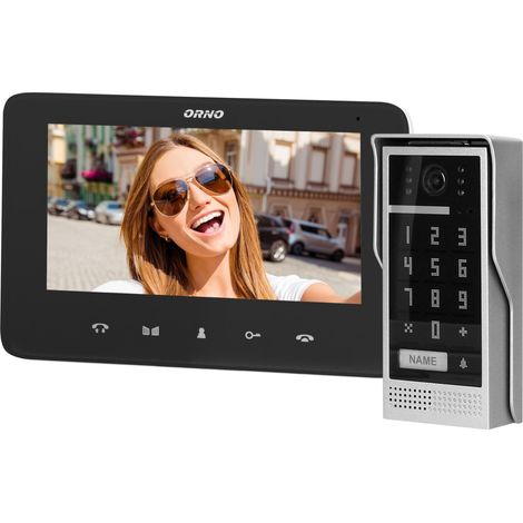 Orno Kit de sécurité vidéo noir avec écran tactile 7 pouces