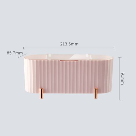 Boîte de rangement cosmétique avec couvercle transparent, anti-poussière, compartiments modulables, séparateurs flexibles en PP et PS, organiseur de soins de la peau rose (1/5)