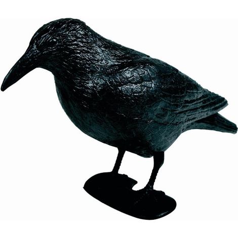 Rabe Kunststoff 38cm schwarz mit Stab + Füßen, im Polybeutel