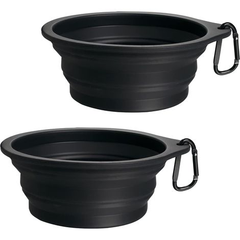 Collapsible Silicone Dog Bowl BPA Free Dishwasher Safe Portable Foldable Expandable Dog Bowl with 2 Carabiners (1/5)