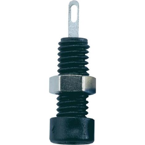 Douille Banane - 2 mm - Isolée PVC - Pour Fiches Banane Mâles - Soudure - Montage Châssis Jusqu’à 5 mm - 6 A - Noir - 1 Pièce