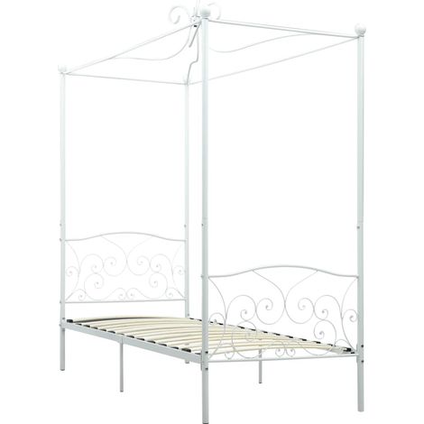 Maison Exclusive - Himmelbett-Gestell Weiß Metall 90 x 200 cm