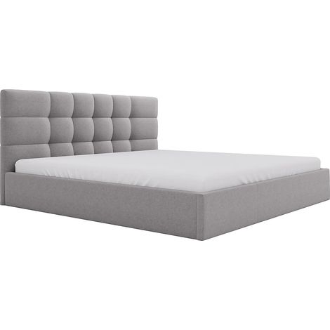 Lit coffre 200 x 200 cm - Tissu - Gris - ELIAVA de Pascal Morabito (1/5)