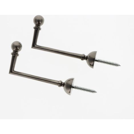 Lot de 2 Gonds Boule de 80mm en Étain pour tringles à rideaux - BOULET (1/5)
