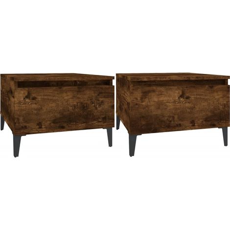 Maison Exclusive - Beistelltische 2 Stk. Räuchereiche 50x46x35 cm