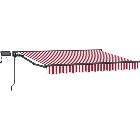 Manueller Markisenrahmen mit LEDs Rot und Weiß 3 x 2,5 m (1/5)