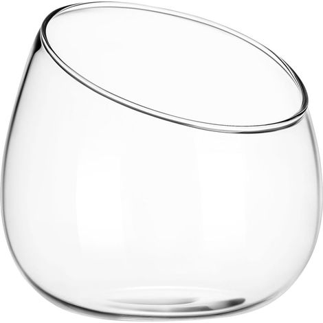 Terrarium à Plantes en Verre Ouverture Inclinée, Pot de Table Rond Moderne pour Mousses et Succulentes, Décor Élégant pour Rebords de Fenêtre (1/5)