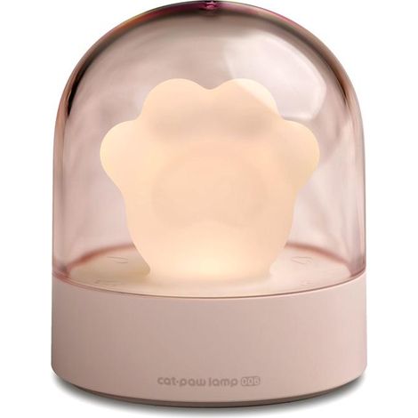 Lampe de chevet musicale rechargeable USB en forme de griffe de chat rose mignon (1/5)