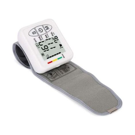 Monitor de presión arterial de muñeca parlante, detector de frecuencia cardíaca, transferencia de datos con pantalla LCD digital, medición de presión arterial, frecuencia cardíaca, detección de pulso,